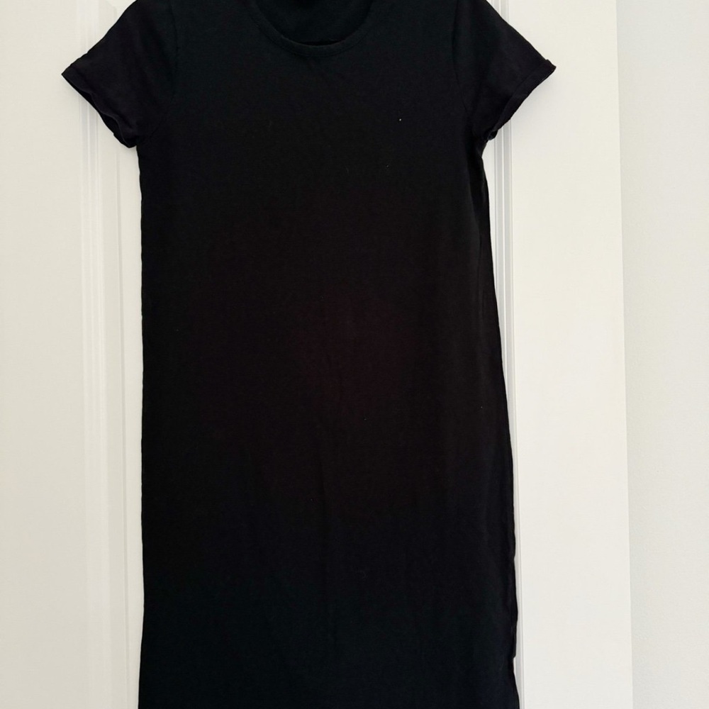 J crew women’s black cotton t-shirt style knee length dress size XS 0 2